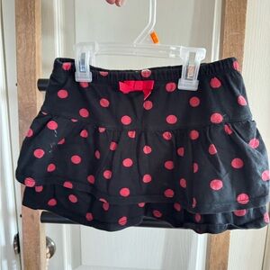 Polka Dot Skirt for Kids - Black and Red